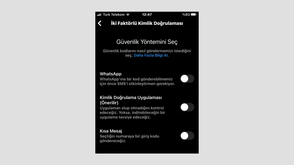 instagram-iki-faktörlü-kimlik-doğrulamasi