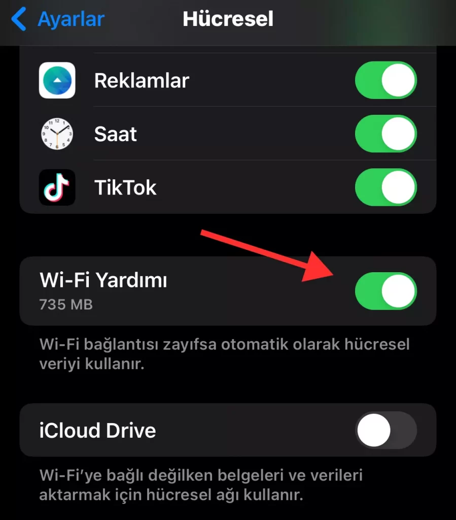 iPhoneda-Wi-Fi-Yardimini-Devre-Dişi-Birakma